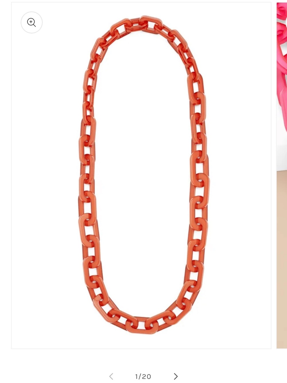 Zenii Kelsey Necklace Statement Resin Link - Orange - Picture 4 of 5